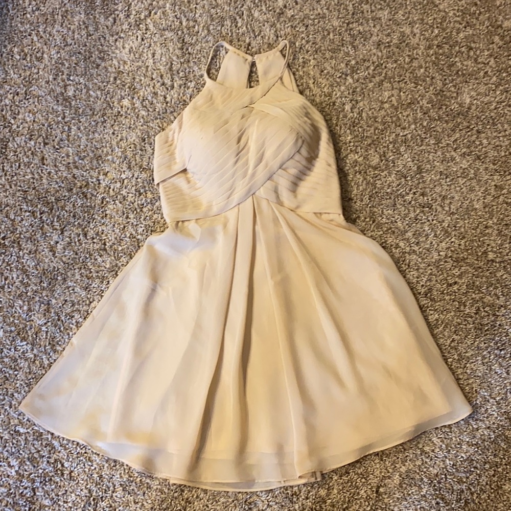 Beige dress with built in bra and fully lined